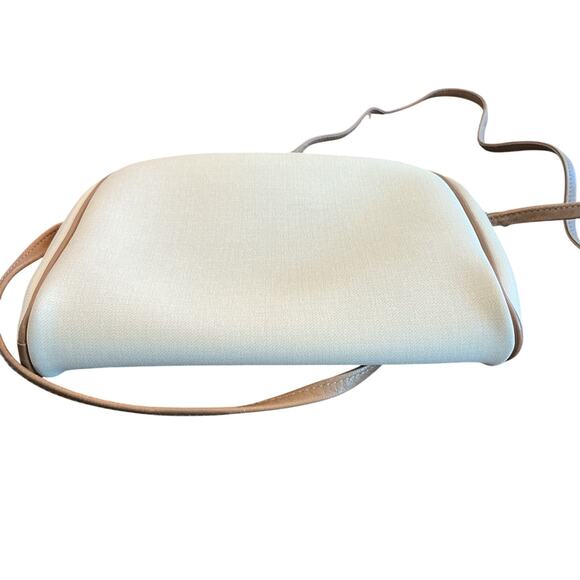 Vintage CHRISTIAN DIOR Saddle Bag Beige Canvas Leather Shoulder Crossbody Bag - Picture 6 of 15